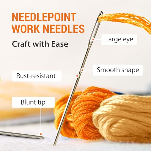 50 Large Eye Blunt Tapestry Needles and 20 Bent-Tip Tapestry Needles - Total 70 Easy to Thread Needles, Ideal for Sewing, Crafting, Darning, Embroidery, Knitting and DIY