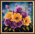 Redxing Counted Cross Stitch Kit for Beginners,Unprinted Needlepoint Kits for Beginners Cross Stitching Embroidery Kit 11CT Stitches kit-Magical Flowers 18x18 inch - color: KitsColor16
