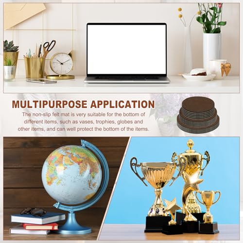 PATIKIL 8.5 Inch Diameter Lamp Base Felt, 12Pack 3mm Thickness Round Soft Adhesive Non-Slip Anti-Scratch Backed Felt for Lamp Furniture DIY Craft, Coffee - color: Coffee, size: 8.5 Inch