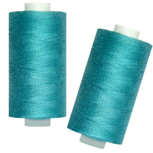 All Purpose Polyester Sewing Thread-2 Spools for Hand and Machine Sewing(Blue Spruce) - color: Blue Spruce