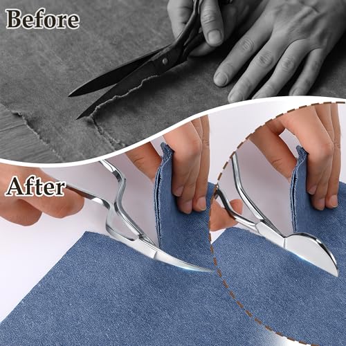 Therwen 1 Applique Duckbill Scissor,1 Bent Handle Curved Embroidery Scissor - style: Bent Handle Curved & Duckbill Scissor