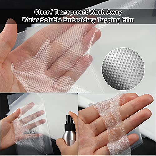 Outus 100 Sheets 8 x 8 Inch Water Soluble Stabilizer for Embroidery - size: 8 x 8 Inch/ 20 x 20 cm