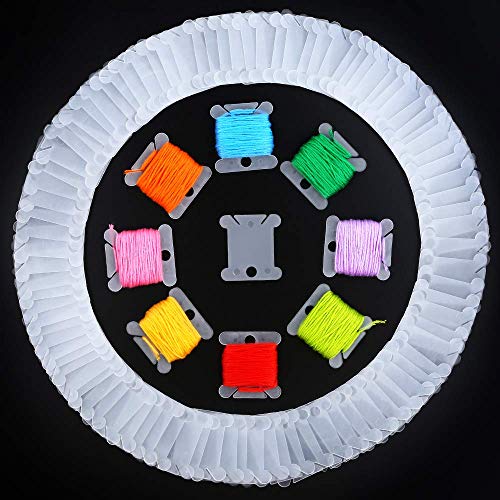 100 Pieces Embroidery Thread Cards Cross Stitch Floss Bobbins and 36 Grids Plastic Storage Box Transparent Container for Thread Organizer Holder Earrings, Jewelry Making Tool, Beads