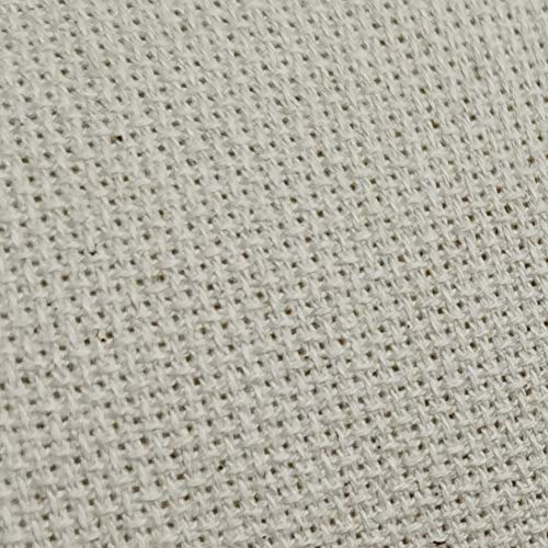 19" x 28" 18CT Counted Cotton Aida Cloth Cross Stitch Fabric (Natural Oatmeal) - color: Natural Oatmeal
