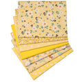 7 Pcs Yellow Printed Cotton Fabric, Precut Quilting Fabric 15.7x19.7 Inch - color: Yellow Daisy