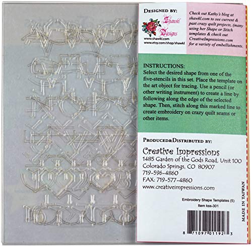 Embroidery TEMPLATES 5/PKG (KSS-301)