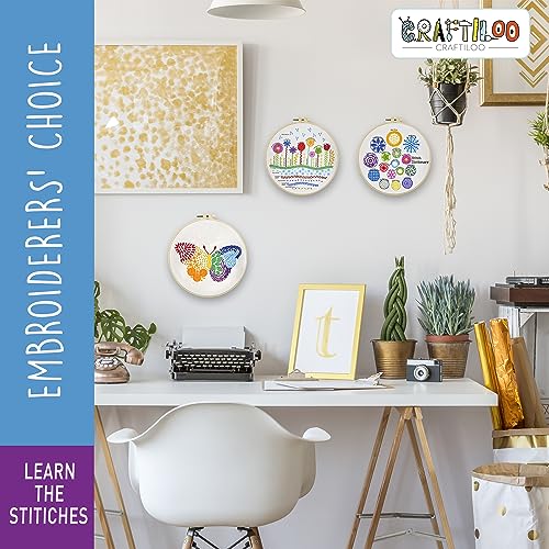Butterfly Embroidery Kit for Beginners - Stamped Cross Stitch, Adults - color: Stitch Dictionary Butterfly