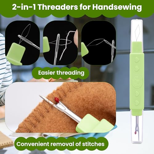 HUISUYTON Protable Magnetic Sewing Needles with Needle Threader Seam Ripper - color: Sewing Needles Set