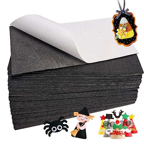 Jtnohx Self Adhesive Felt Sheets Adhesive Backed Felt Fabric Black 33Pcs - color: Black