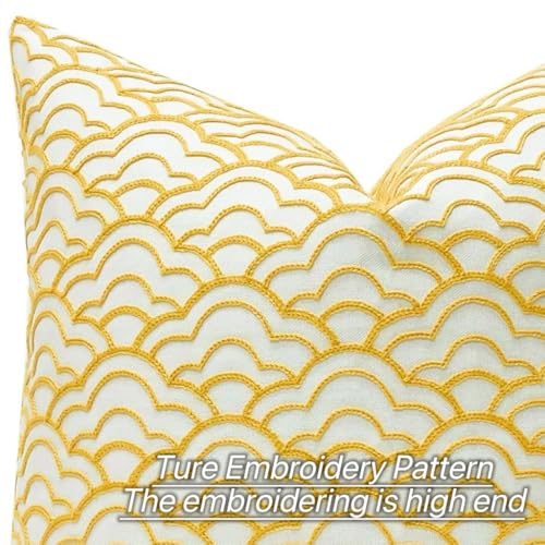 Slow Cow Embroidered Throw Pillow Cover 18 x 18 Inch Yellow - color: Yellow Ice Cream, size: 18" x 18" (Pack of 1)