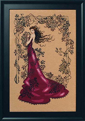 Lady of Mystery Beaded Counted Cross Stitch Kit by Nora Corbett Mirabilia Designs MD152(Bundle:Cross Stitch Chart,Beads,Silk Floss)Multi Color