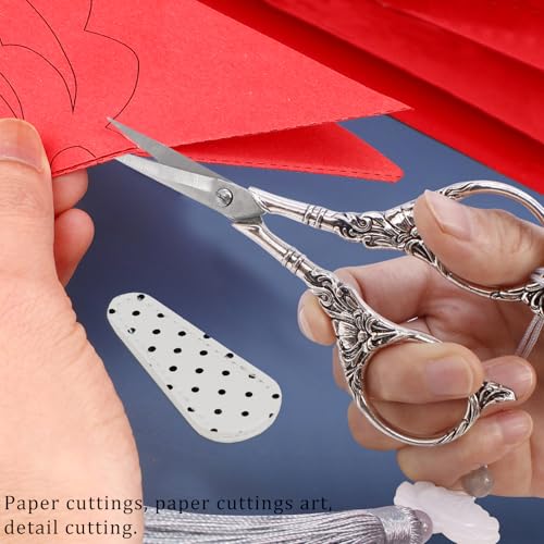 BIHRTC 4.5Inch Needlepoint Scissors Sharp Embroidery Scissor with Cover Tassel Stainless Steel Precision Shears Crochet Cross Shears for Beading Sewing Machine DIY Artwork Knitting - size: 4.5inch, style: Style 1381