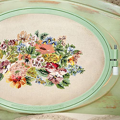 LAMXD 3 Pieces Embroidery Hoop Rectangle Oval Shape Embroidery Frame Cross Stitch Hoop Sewing Tool for Art Craft Handy Sewing (Multicolor),with Gold Eye Embroidery Needles… - style: 3 Sizes Oval