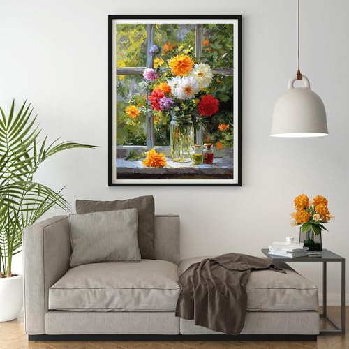 Moohue 14 ct Counted Cross Stitch Kits for Adults Flowers Cross Stitch Patterns Stamped Printed Cross Stitch Kits (Flowers 2) - color: Flowers 2