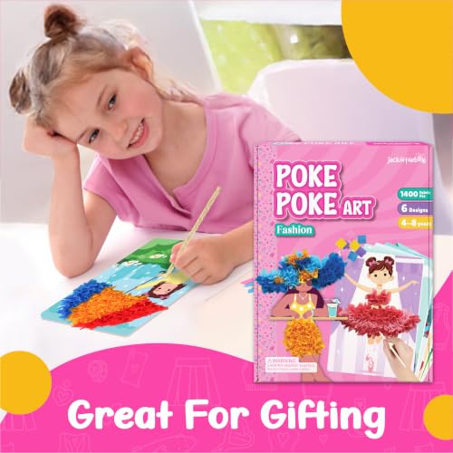 jackinthebox Poke Art Fashion Art Craft Kit for Girls, Kids, Toys, Ages 4-8 - style: Fashion