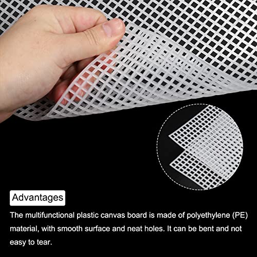 MECCANIXITY Plastic Mesh Canvas Sheet 60x42cm/23.6x16.5inch White Blank Canvas Rectangle 4mm Hole for Embroidery Needlepoint, Knit Crochet Mesh, Pack of 2 - color: White, size: 23.6x16.5inch