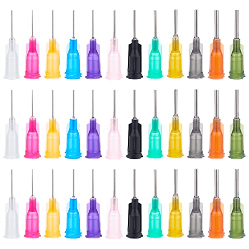 BENECREAT 144PCS 0.5 Inch 12 Different Gauge Blunt Tip Syringe Needles Dispensing Needle with Lure Lock for Refilling Liquid Inks and Syringes, Crafts Supplies - size: 0.5 Inch-12 Size