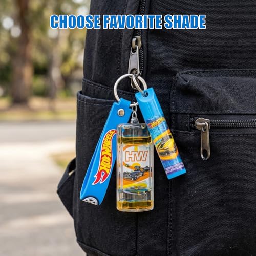 Hot Wheels Keychain Lip Balm Set, 7-Piece Plant-Based, Ages 3+ - color: Hot Wheels