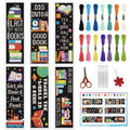 INFUNLY 6PCS Book Theme Cross Stitch Bookmark Kits 8''x2.4'' Study Bookmark Making Kit Good Book DIY Stamped Embroidery Bookmarks for Beginners with Instruction for Book Lovers Reader Writers Gift - style: Book Theme