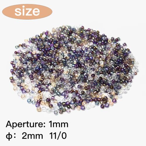 GLRXMX 2100Pcs Glass Beads 2mm Round Seed Beads for Jewelry Making - color: MixedColors