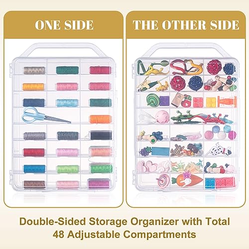 Mifoci 1 Pcs 46 Grids Thread Holder, Double Sided Sewing Thread Organizer