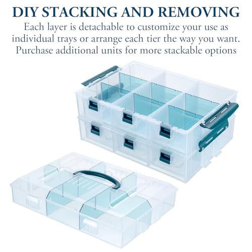 MyGift 11 Inch Craft Storage Organizer Case With 6 Drawers - color: Blue