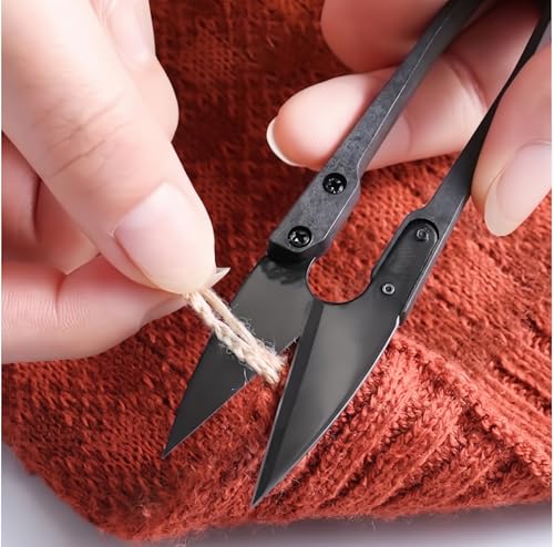 Stoigeld Thread Snips Scissors – 4" Precision for Sewing, Yarn, Embroidery, Cross Stitch, Gardening, Plant Trimming – High Carbon Steel Fine Tip for Home, Tailor, Pro Clothing Stores (Black/White)