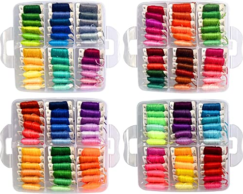 301 Embroidery Floss Set Including Cross Stitch Threads Friendship Bracelet String with 5-Tier Transparent Box, Floss Bobbins and Cross Stitch Kits - size: 5-Tier box