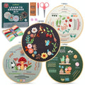 Craftwiz Embroidery Kit for Beginners, 4 Patterns, Learn 31 Stitches