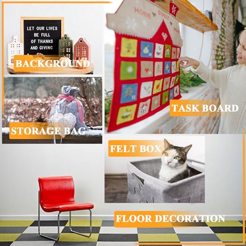 Red Felt Fabric 36" X 18" 1.6mm Thick Soft Half Square Felt Sheet - color: Red, size: 36'' x 18''