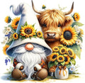 DYAIANGMU Gnome Stamped Cross Stitch Kit for Adults 13.7x13.7 inches - color: red-80
