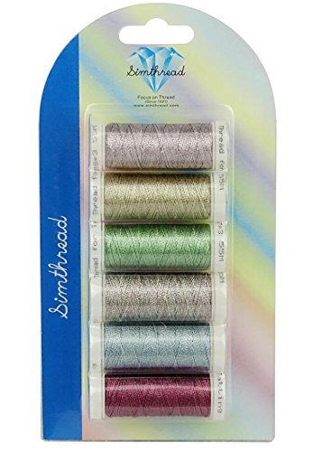 Simthread 6 Colors 3-Ply Metallic Shuttle Tatting Yarn 50 Meters Each for Shuttle Tatting Jewellery lacemaking #2 - color: Color 2
