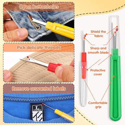 20 PCS Seam Ripper Kit for Sewing, Needle Threader, Thread Snips, Thimble, Tape Measure, Tailors Awl, Large Thread Remover and Small Stitch Ripper Sewing Supplies and Accessories for Craft