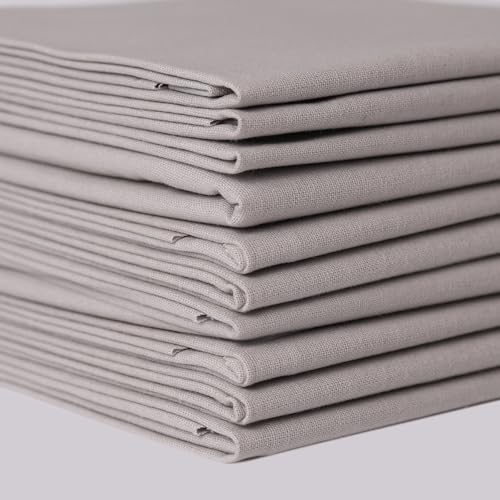10 Pieces 18 x 21 Inches Cotton Fabric Precut Quilting Fabric Bundles Solid Colors Layer Cakes Quilt Material for DIY Craft Sewing Embroidery (Grey) - color: Grey