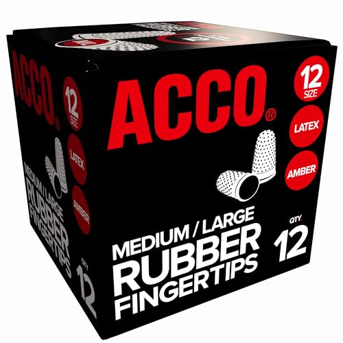 Swingline S7054032C 54032 Rubber Finger Tips, 12 (Medium-Large), Amber (Pack of 12) - size: 12 Count (Pack of 1)