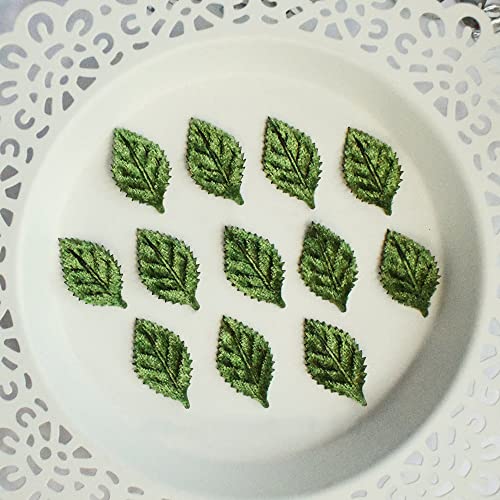 YYCRAFT Pack of 80 Padded 2-Faced Satin Velvet Leaf Appliques/Craft - color: Dark Green