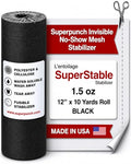 Superpunch No Show Mesh Stabilizer, 1.5 oz, Black, 12 in x 10 yd - color: Black, size: 12 inch x 10 yard roll