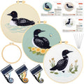Mindsoft 3 Set Needlepoint Kit for Beginners with Hoop,Loon - style: Loon