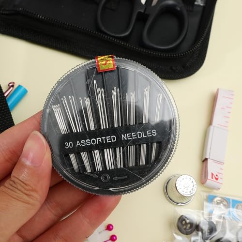 67-Piece Set Portable Travel Sewing Kit with Needles Threads Scissors Pins Tape Measure Storage Bags DIY Embroidery Handwork