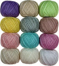 KCS Mercerized Pearl Cotton Thread Size 8 Crochet Needlework Embroidery Threads Ball (12, 12balls19) - color: 12balls19