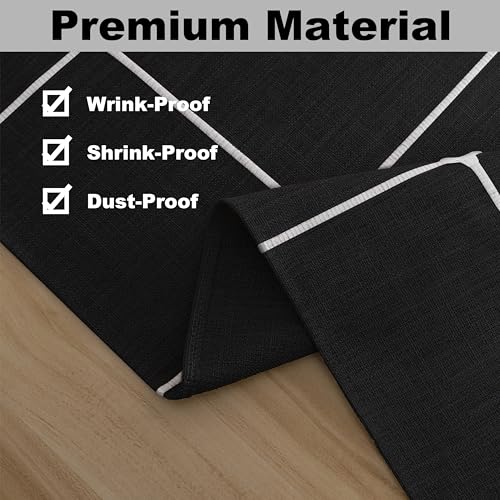 Gernaice Plaid Cotton Linen Rectangle Tablecloth 36” x 55” Black - color: Black, size: 55" x 36" (Rectangular)