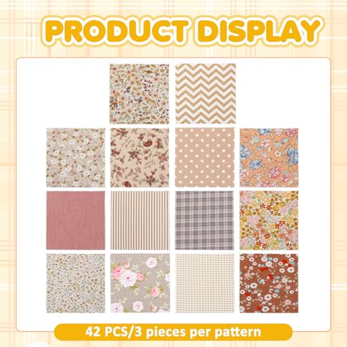 42 Pack Charm Pack Fabric 5 Inch Squares PreCut Quilting Squares Multicolor Charm Packs for Quilting 5 Inch (Floral Style)