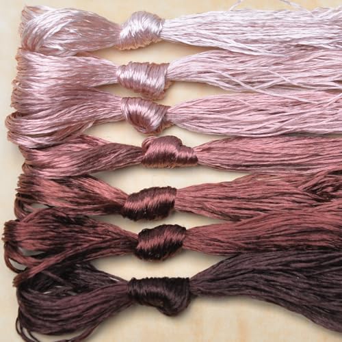 100% Mulberry Silk Embroidery Thread 7 Colors 22m Each (55) - color: 55