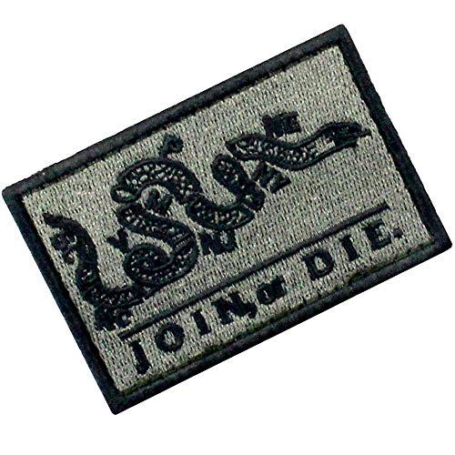 Join Or Die Tactical Embroidered Morale Applique Fastener Hook & Loop Patch - Foliage Green - color: Foliage Green
