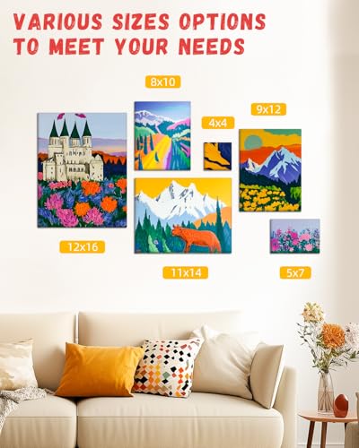 Simetufy 72 Pcs 4x4inch Mini Canvas Boards for Painting, Square Art Panels - size: 4"x4"- 72 pack
