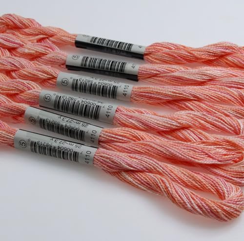 KCS 162 Yards(150 Meters) Mercerized Pearl Cotton Crochet Needlepoint Thread,Size 5,6 skeins,4110 - color: 4110