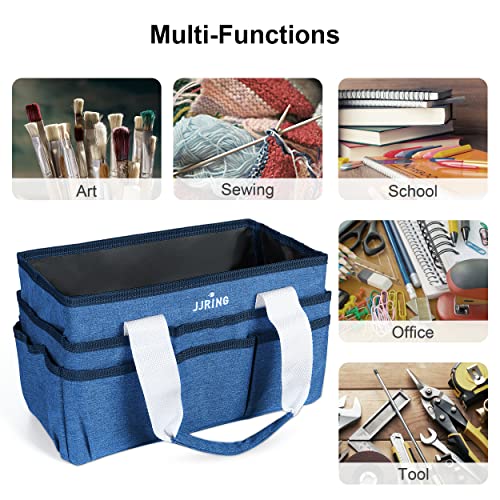 JJRING Craft Organizer Tote Bag Art Storage Caddy Blue - color: Blue, size: Small