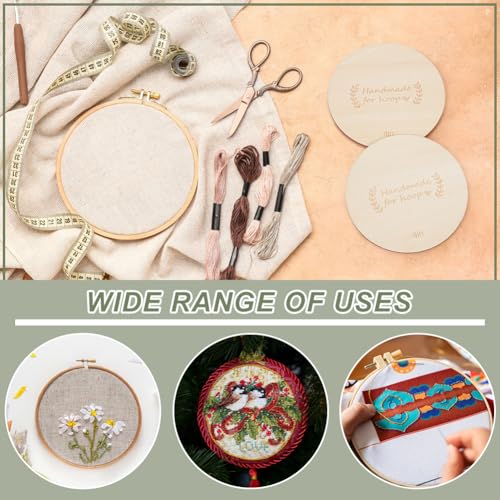 BENECREAT 10 Pack Wooden Embroidery Backing Discs,3.94inch Wooden Backs for Finishing Embroidery Hoops, Crossing Stitch Hoop for DIY Needlework Projects Sewing Craft - size: 100mm