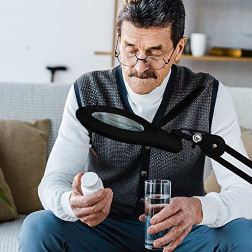 Bifocal LED Magnifying Lamp with Clamp, 14W 1200LM, Black - color: Black