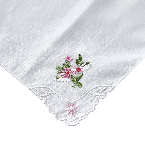 RDS HANKYTEX Cotton Embroidery Ladies' Handkerchiefs Lace Set of 6 - style: 2